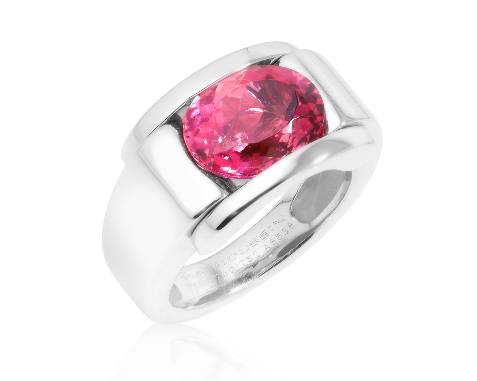 Оригинальное золотое кольцо с турмалином рубеллитом 2.90ct Mauboussin