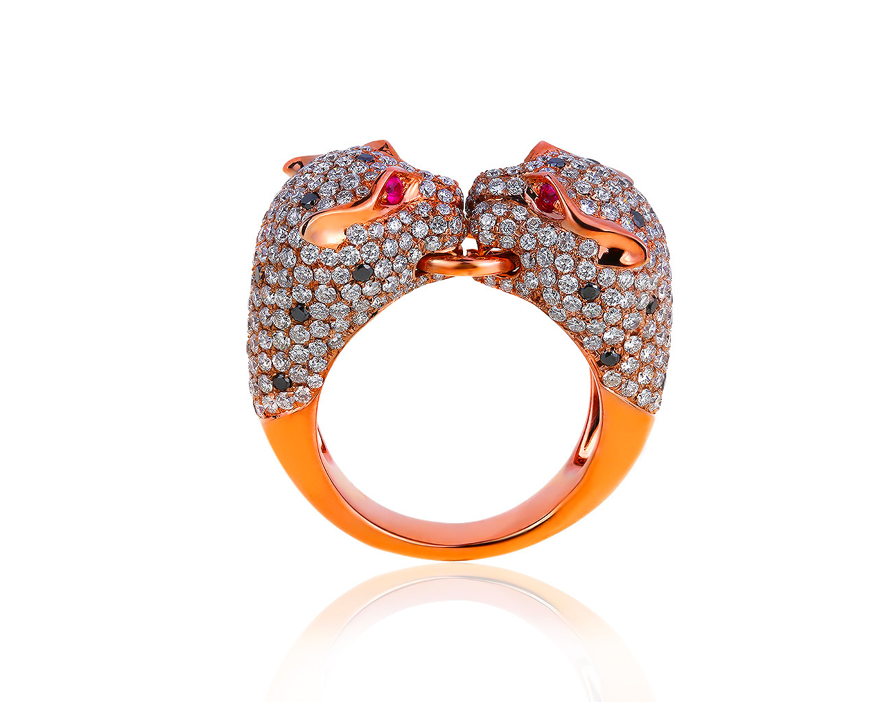 Шикарное золотое кольцо с рубинами и бриллиантами 3.00ct