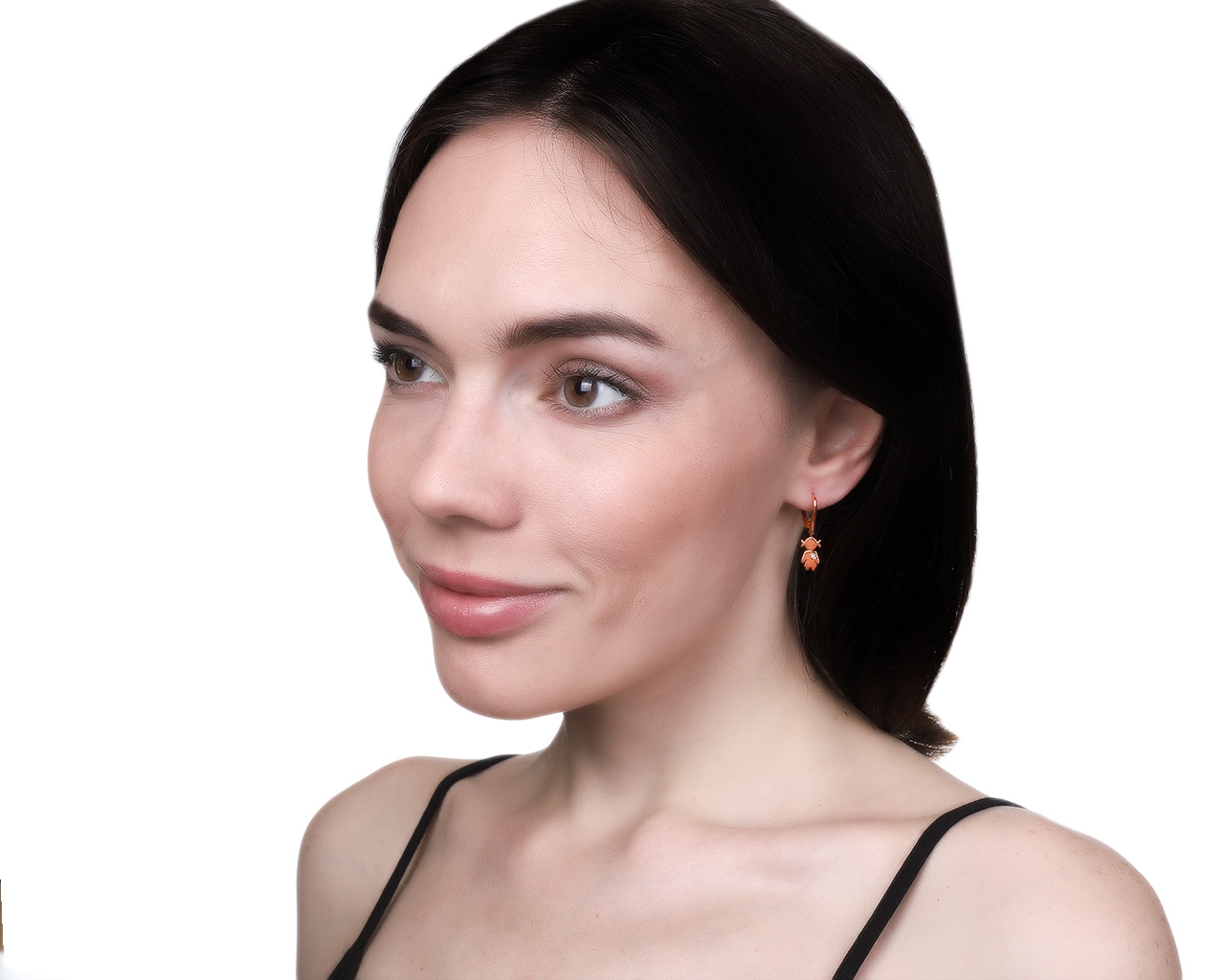 Оригинальные золотые серьги с бриллиантами 0.02ct Crivelli