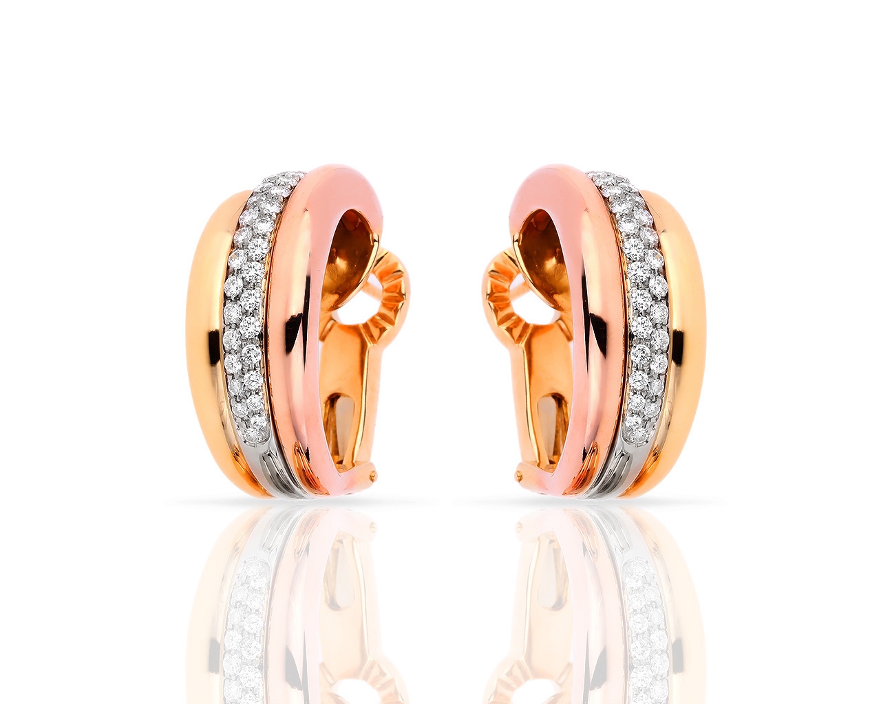 Оригинальные золотые серьги с бриллиантами 1.35ct Trinity De Cartier 190418/6