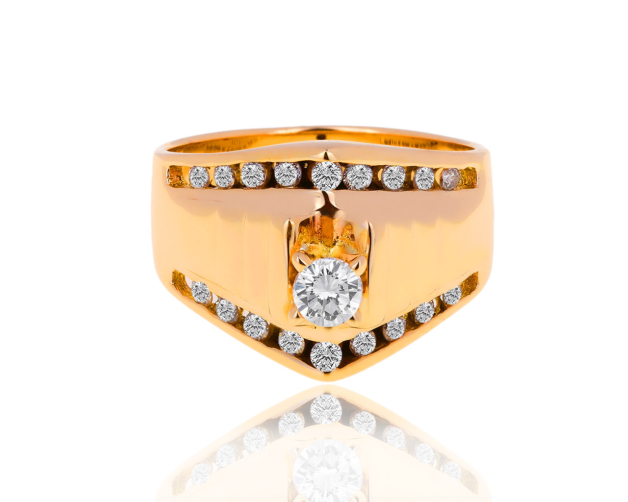 Золотое кольцо с бриллиантами 0.58ct 041018/6