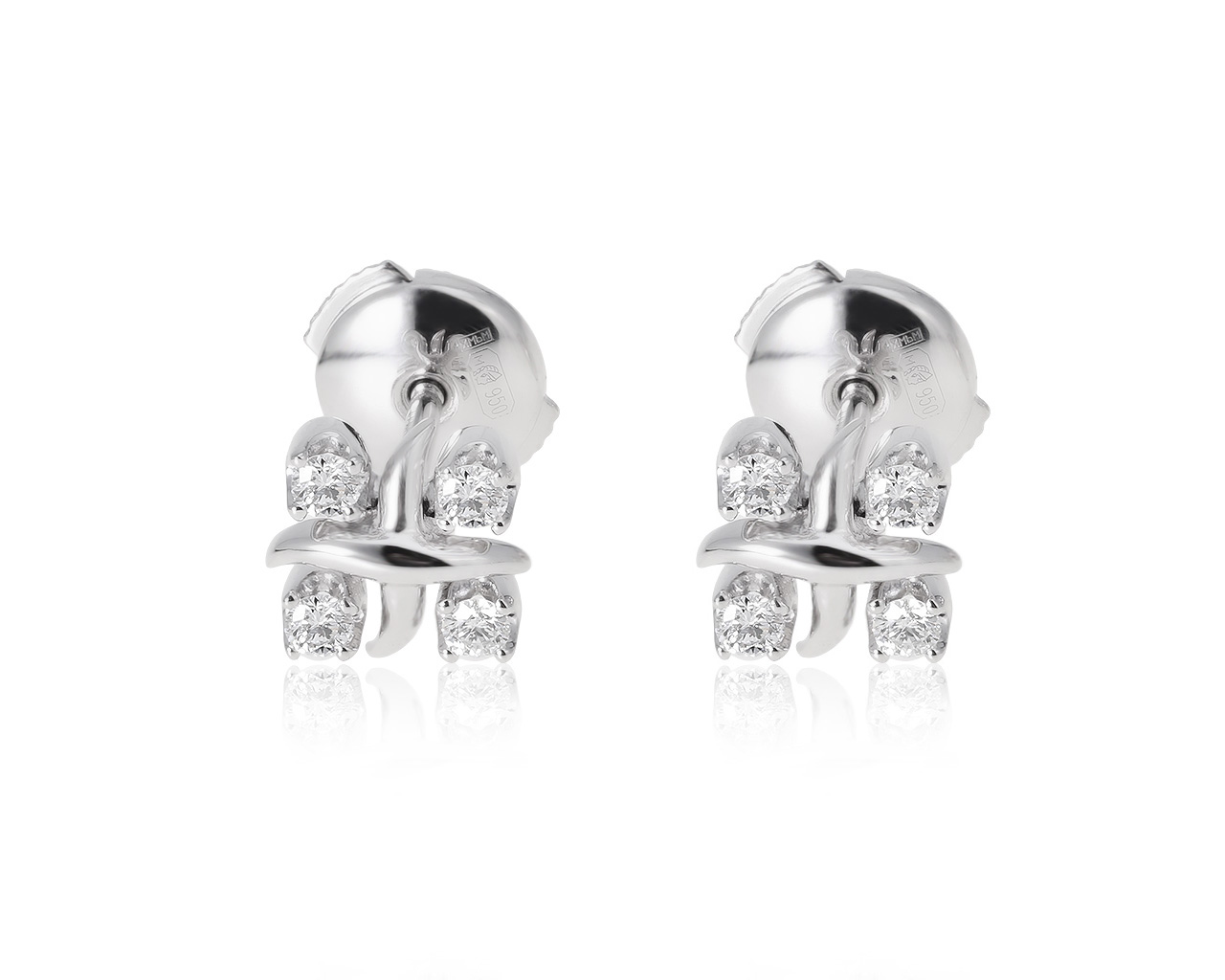 Оригинальные платиновые серьги с бриллиантами 0.29ct Tiffany&Co lyyn 271120/2