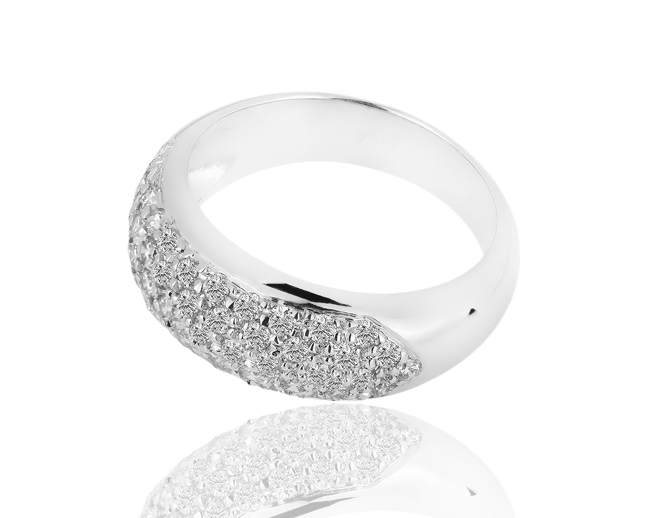 Золотое кольцо с бриллиантовым паве 1.20ct Zen