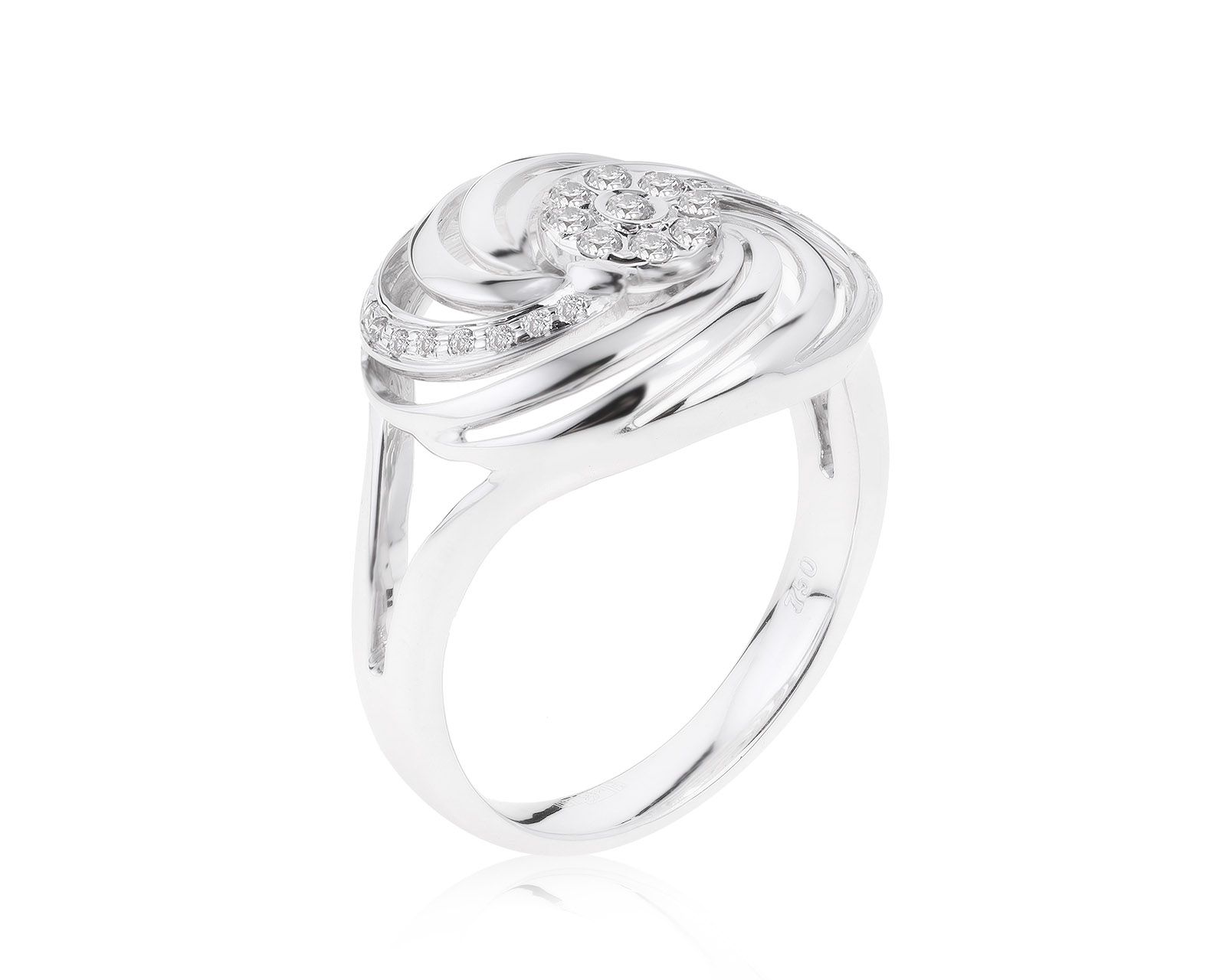 Престижное золотое кольцо с бриллиантами 0.22ct 211221/7