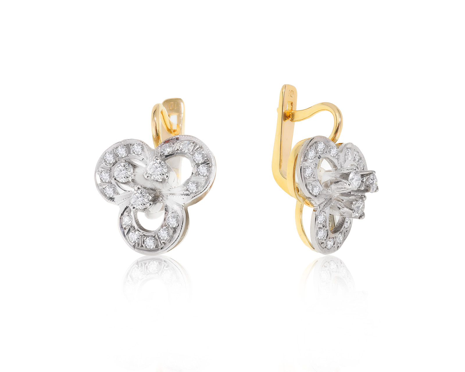 Богатые золотые серьги с бриллиантами 1.05ct 140323/9