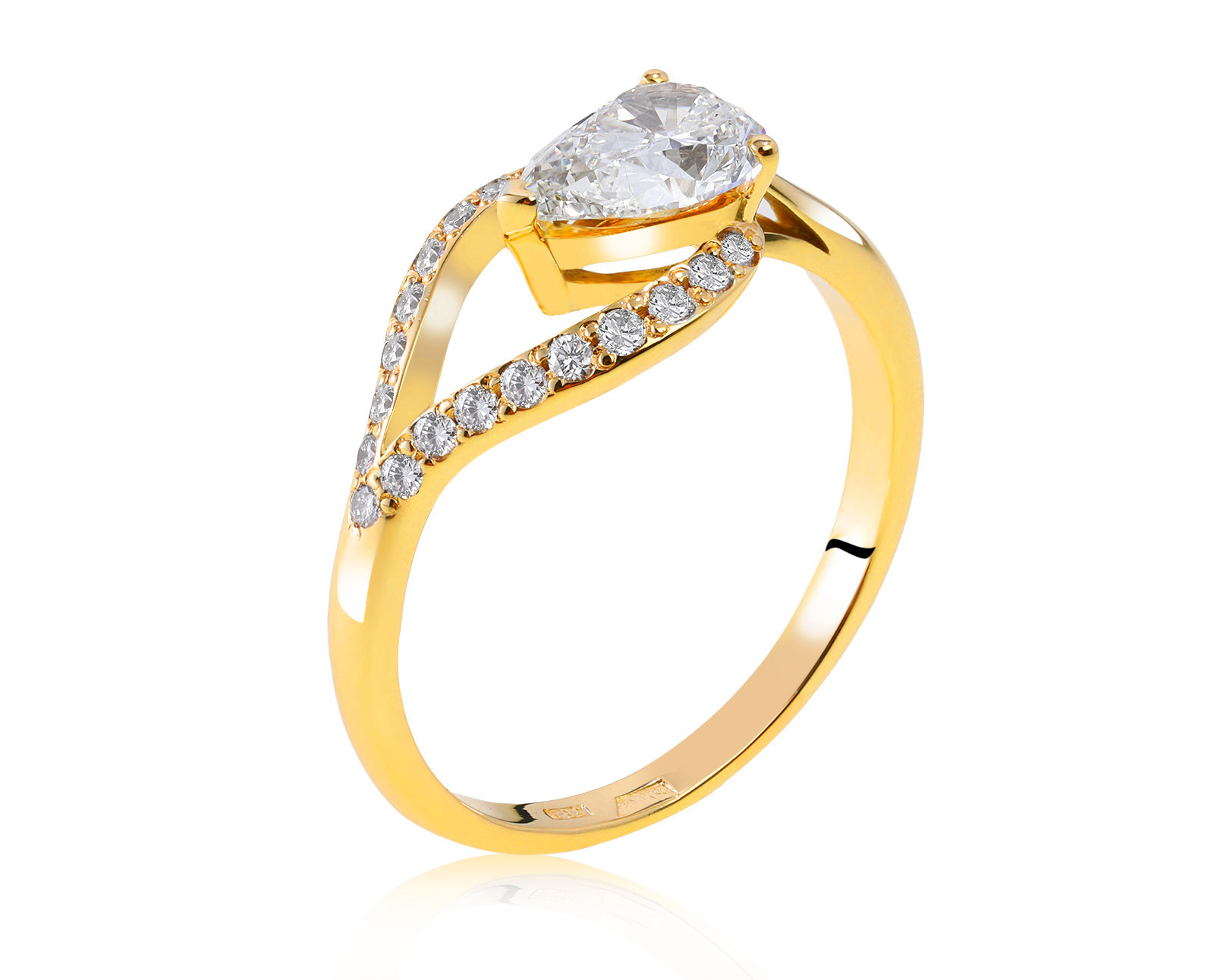 Великолепное золотое кольцо с бриллиантами 1.25ct 210821/3