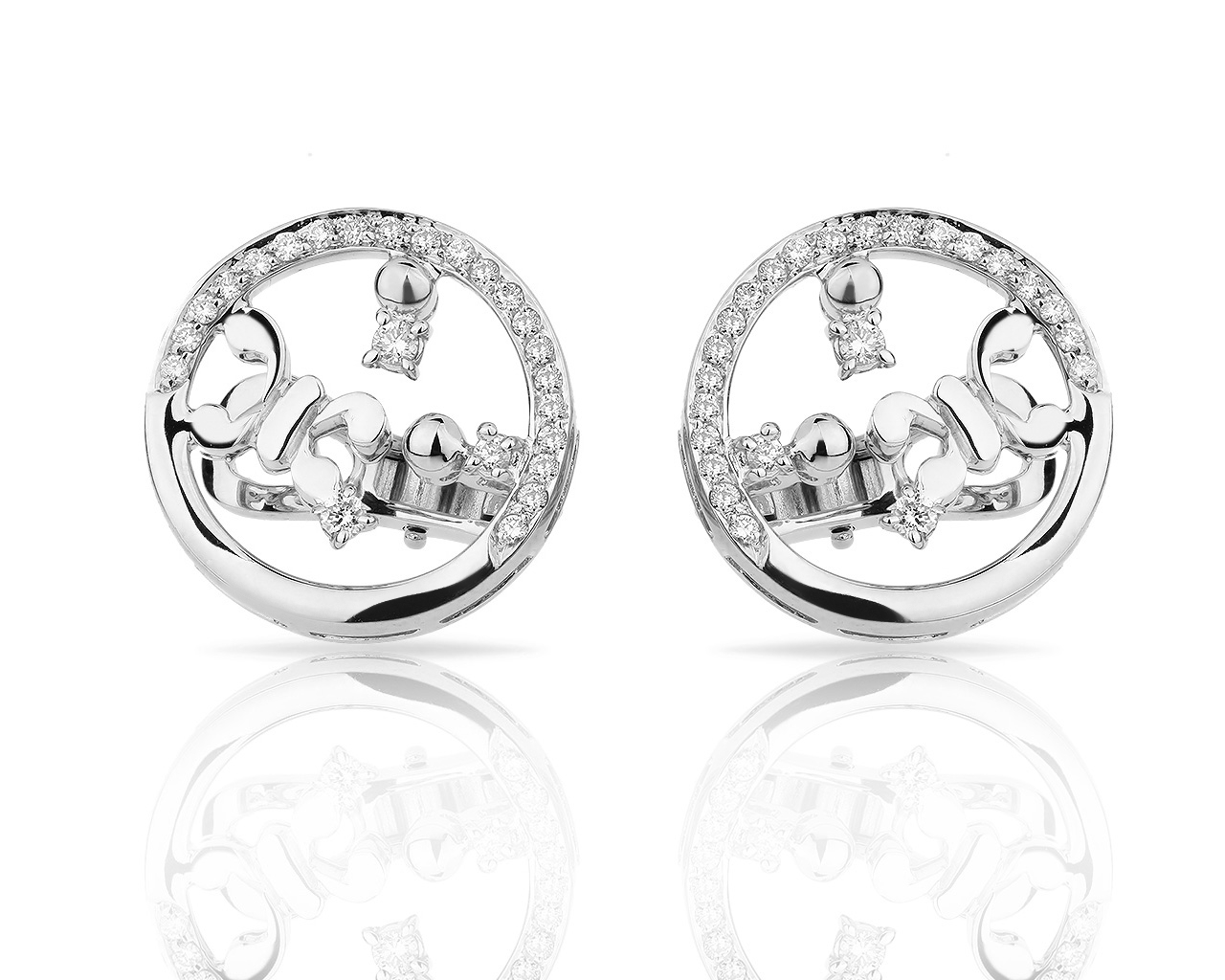 Эстетичные золотые серьги с бриллиантами 0.50ct Korloff 110318/4
