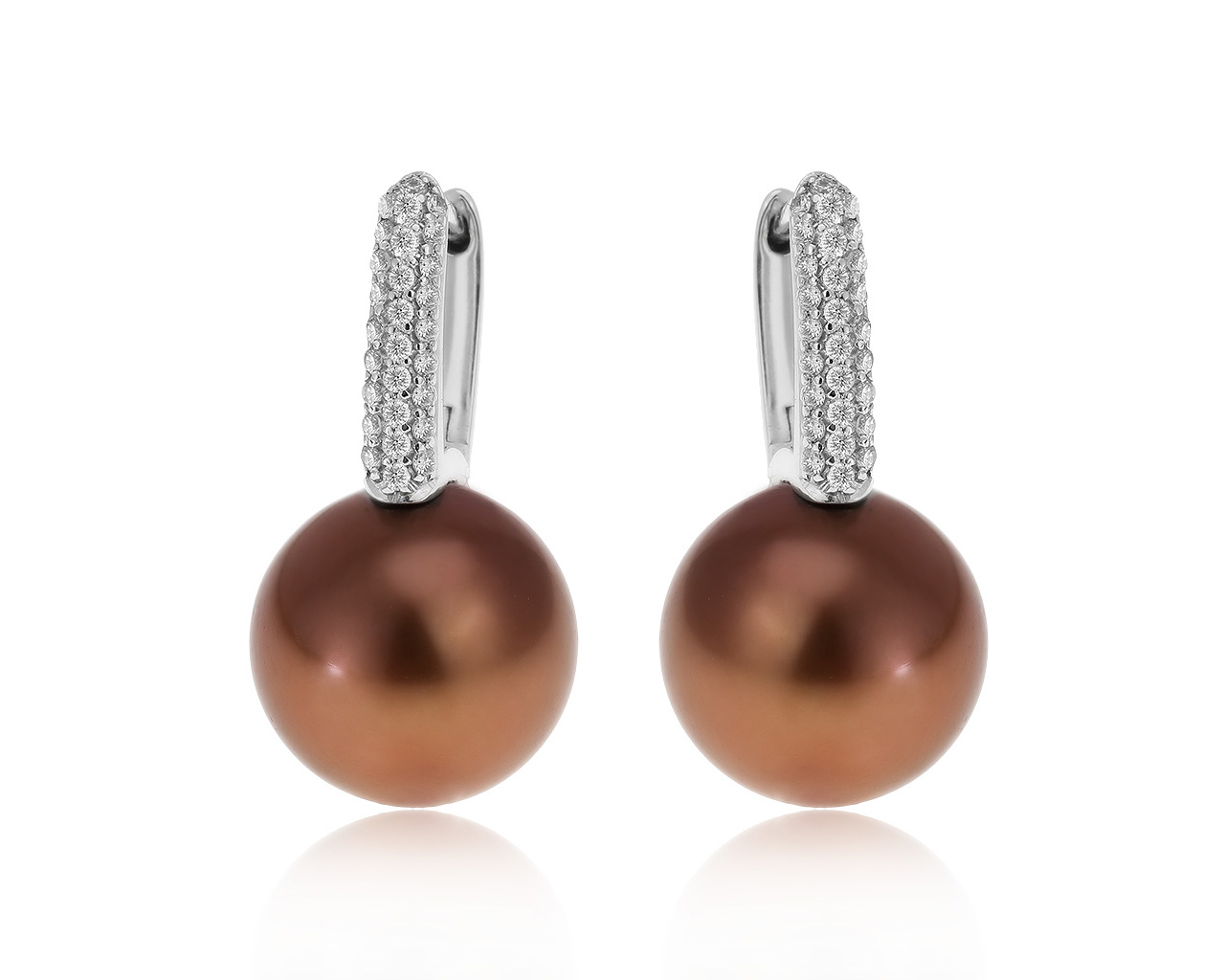 Потрясающие золотые серьги с жемчугом 11.60-11.90 мм 241220/4