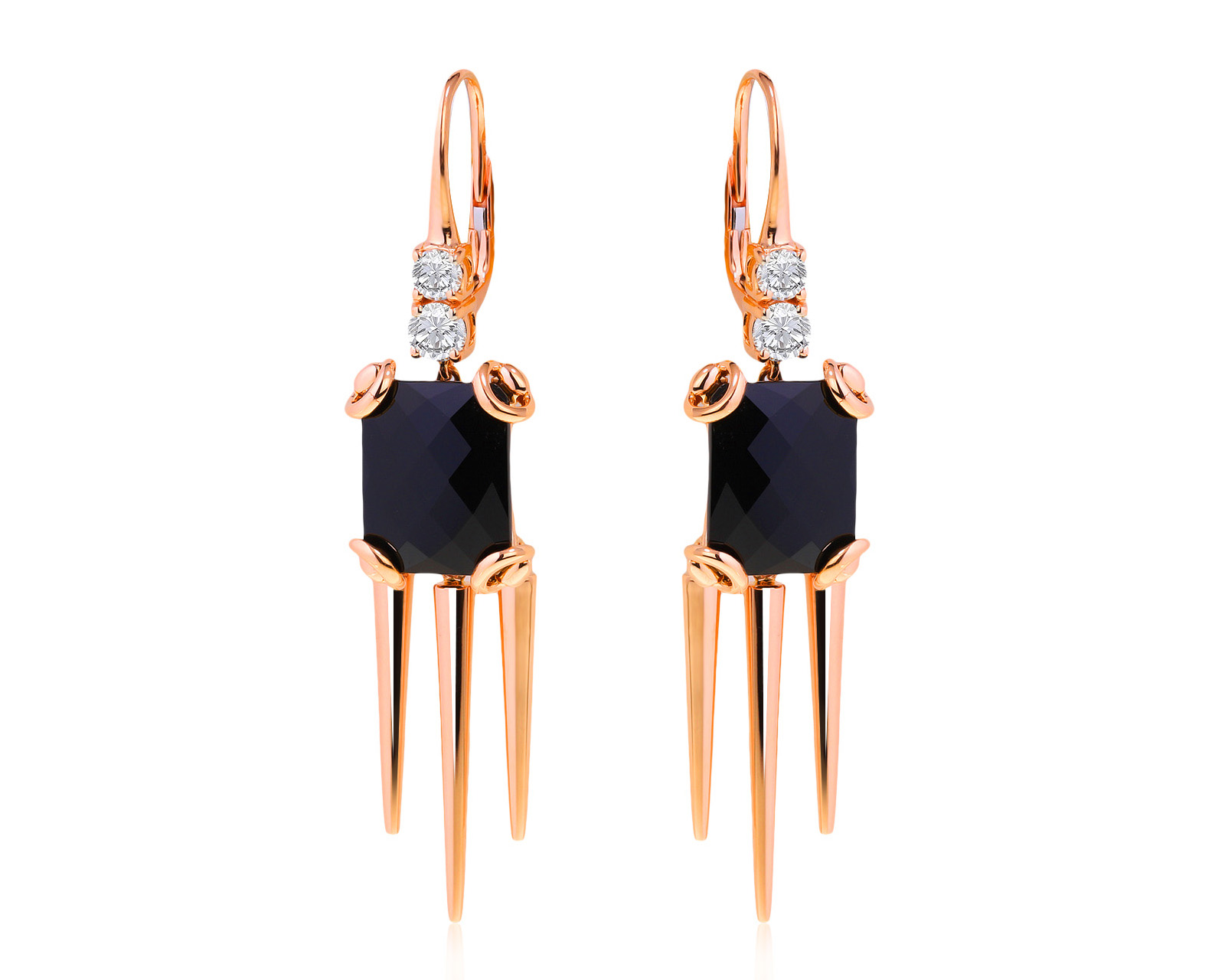 Оригинальные золотые серьги с ониксами 10.61ct Gucci Horsebit Cocktail