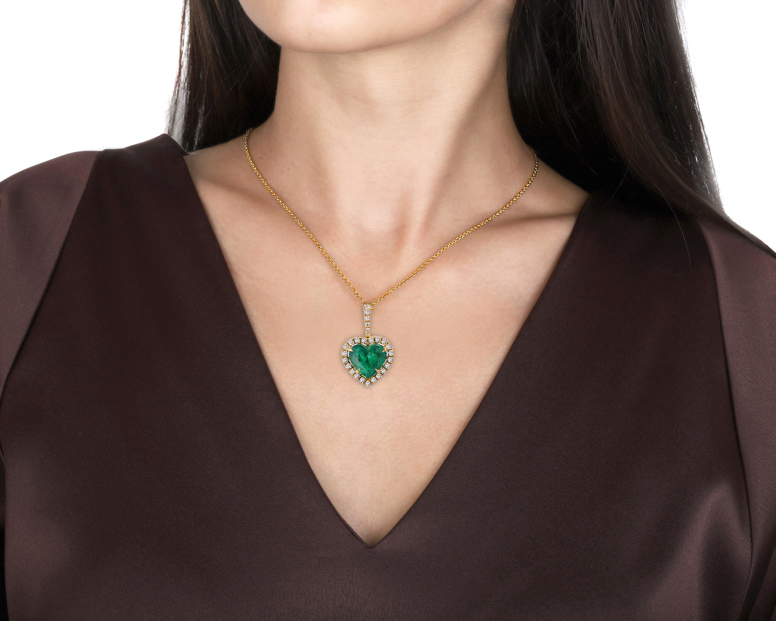 Золотой кулон с изумрудом Замбия 3.23ct Evgeny Matveev