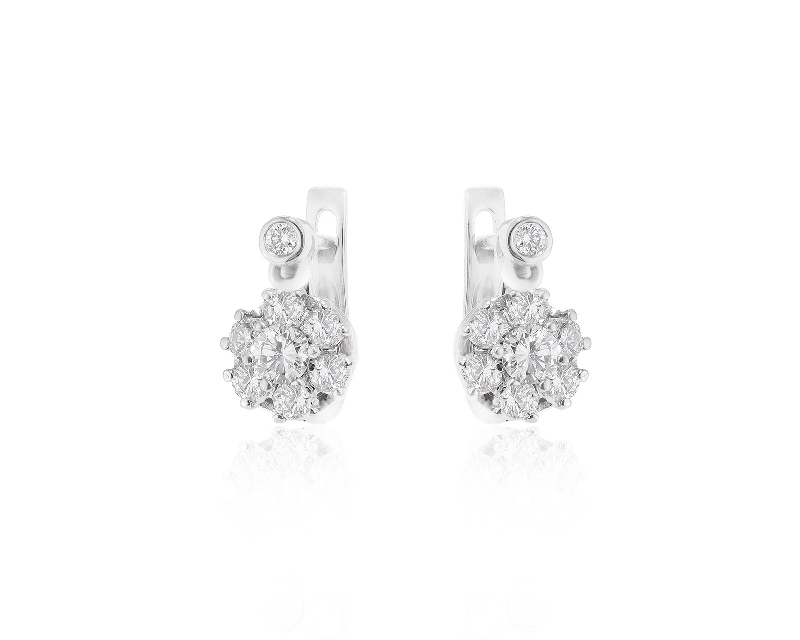 Стильные золотые серьги с бриллиантами 1.16ct