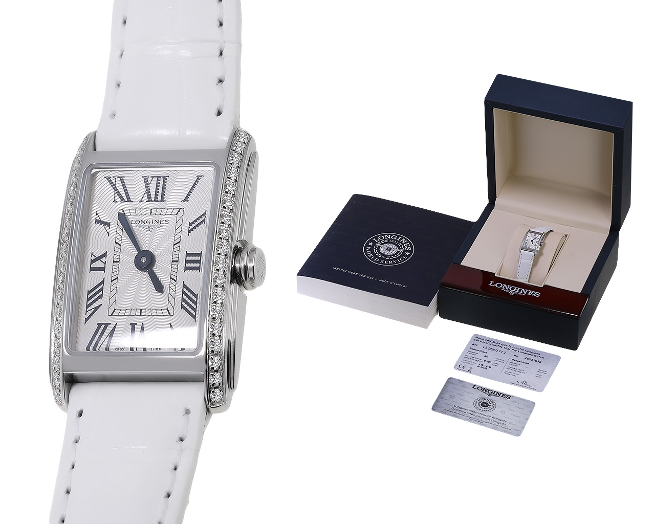 Оригинальные стальные часы с бриллиантами 0.28ct Longines