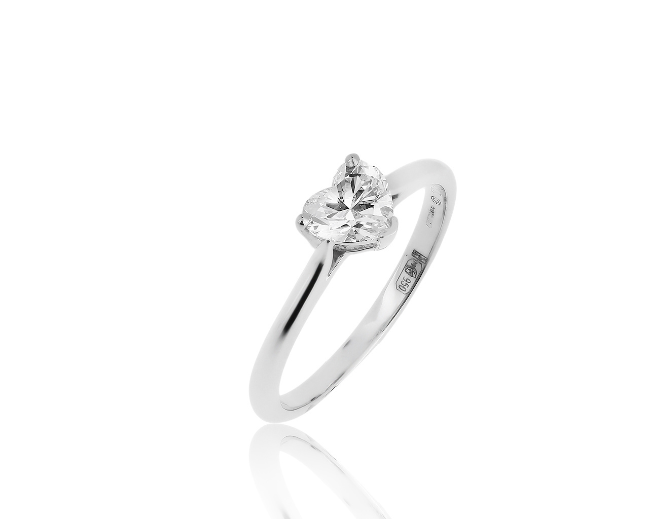 Оригинальное платиновое кольцо с бриллиантом 0.60ct Tiffany&Co 120919/1