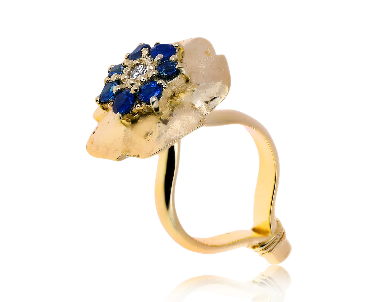 Оригинальное золотое кольцо с сапфирами 2.08ct German Kabirski 090420/1 Оригинальное золотое кольцо с сапфирами 2.08ct German Kabirski 090420/1