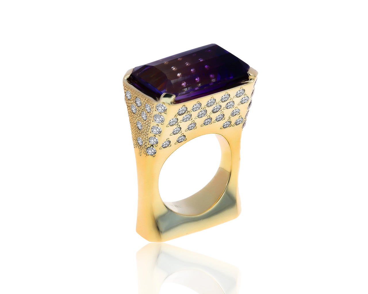 Оригинальное золотое кольцо с аметрином 21.70ct German Kabirski 050220/2