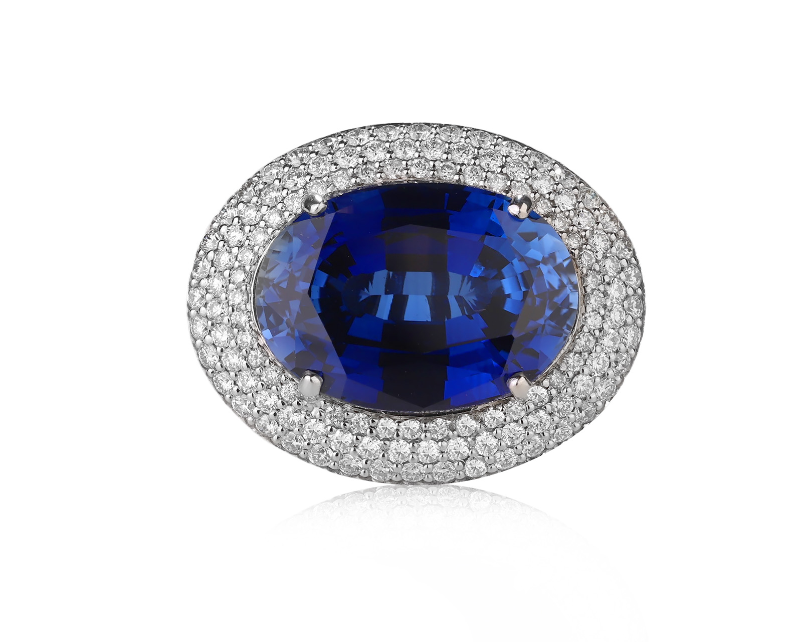 Золотое кольцо с сапфиром 15.80ct и бриллиантами 1.27ct