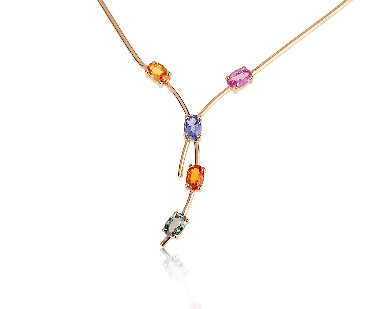 Оригинальное золотое колье с сапфирами 2.45ct Garel 300720/9