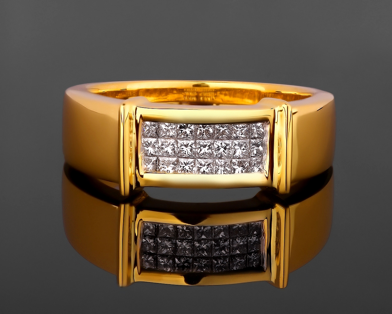 Стильное золотое кольцо с бриллиантами 0.31ct 071117/1