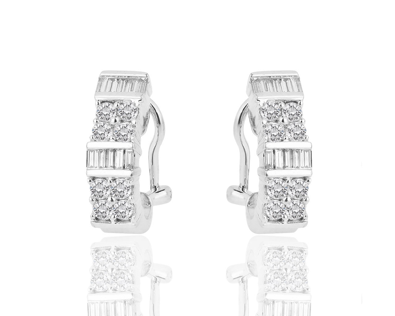 Изящные золотые серьги с бриллиантами 1.13ct 091018/1