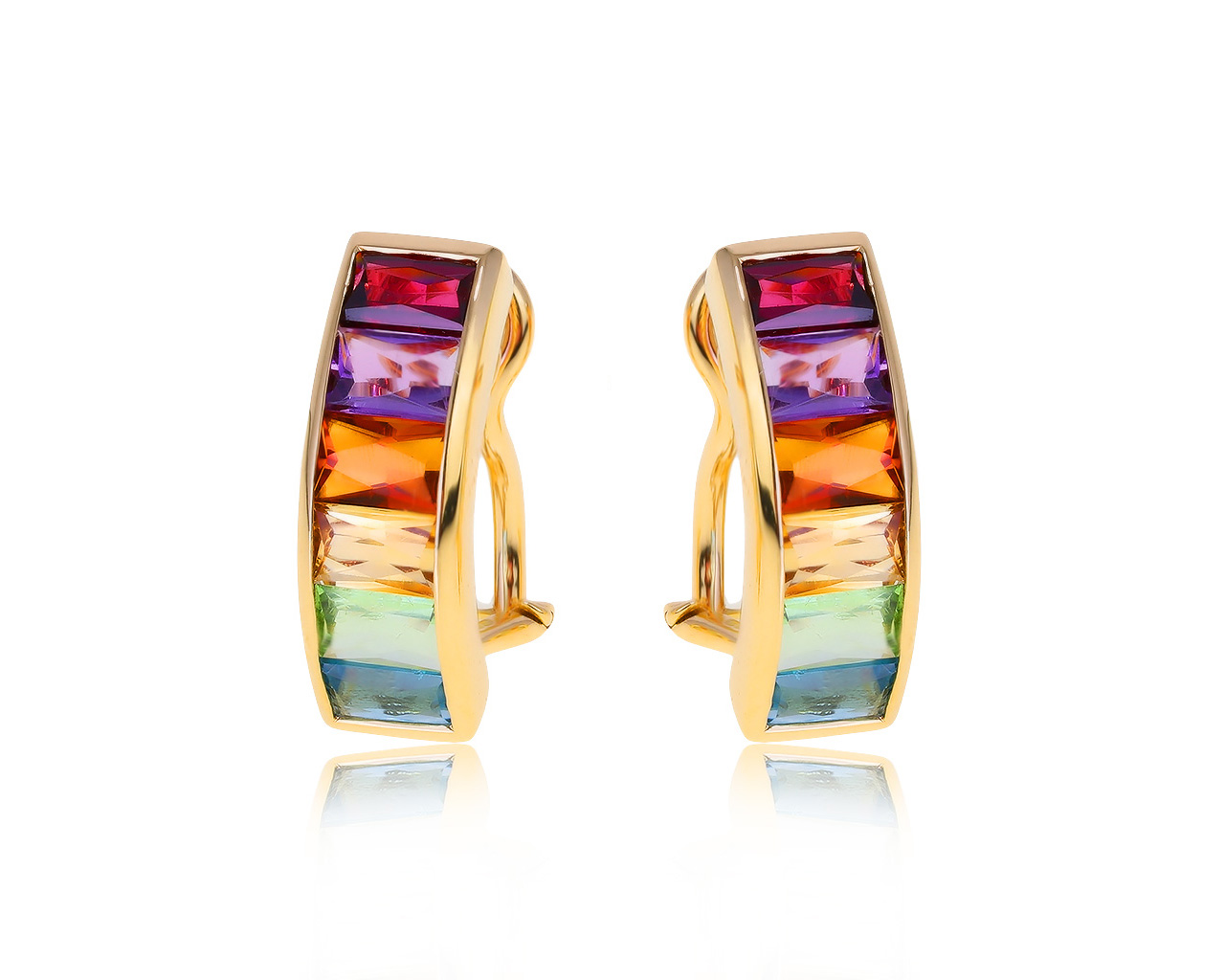 Оригинальные золотые серьги с цветными камнями 2.47ct H.Stern 080121/2