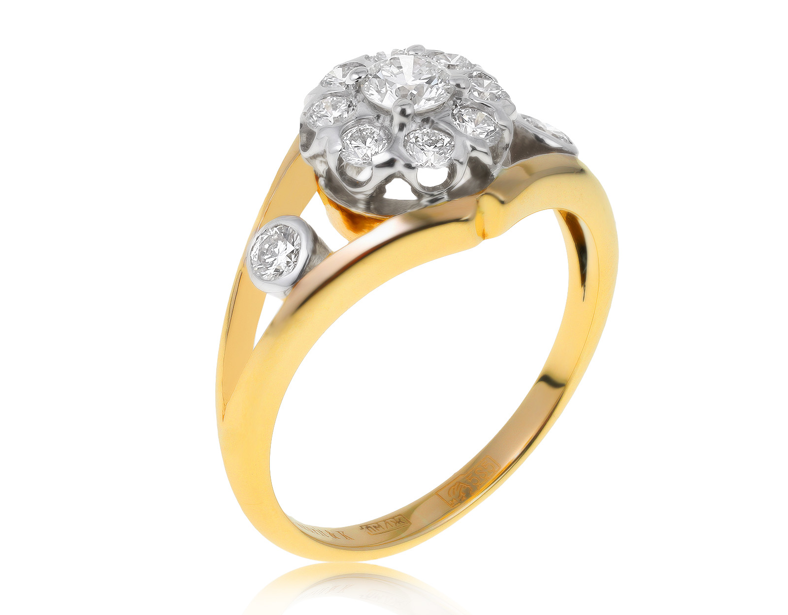 Оригинальное золотое кольцо с бриллиантами 0.75ct Lazurit & K 260521/11