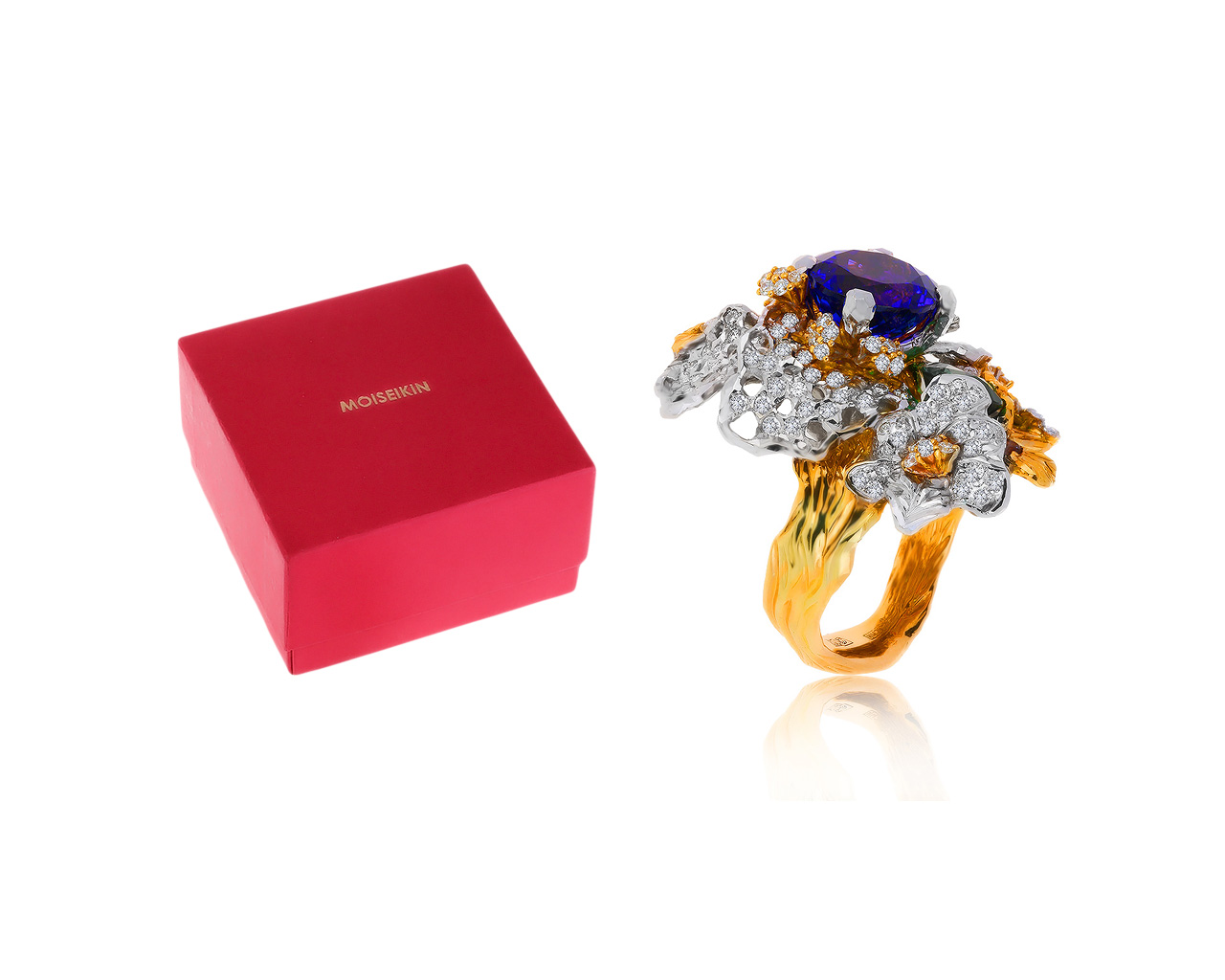 Оригинальное золотое кольцо с бриллиантами 1.66ct Moiseikin