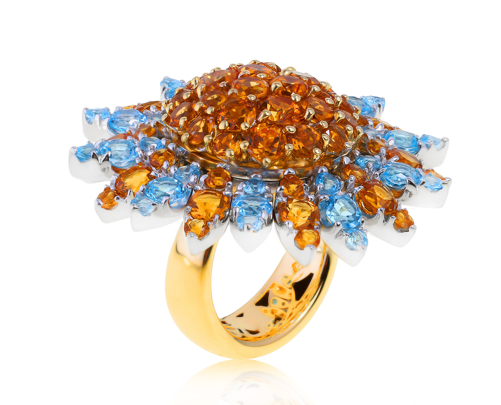 Оригинальное золотое кольцо с цитринами 5.65ct Pasquale Bruni 190921/2