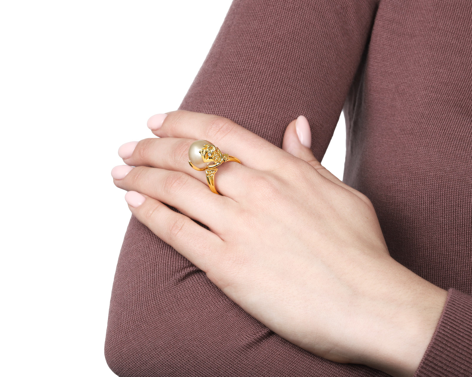 Оригинальное золотое кольцо с жемчужиной Giampiero Fiorini
