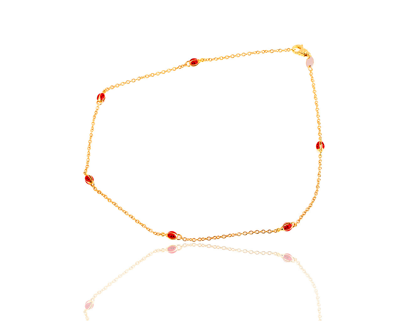 Оригинальное золотое колье Aaron Basha Ladybug