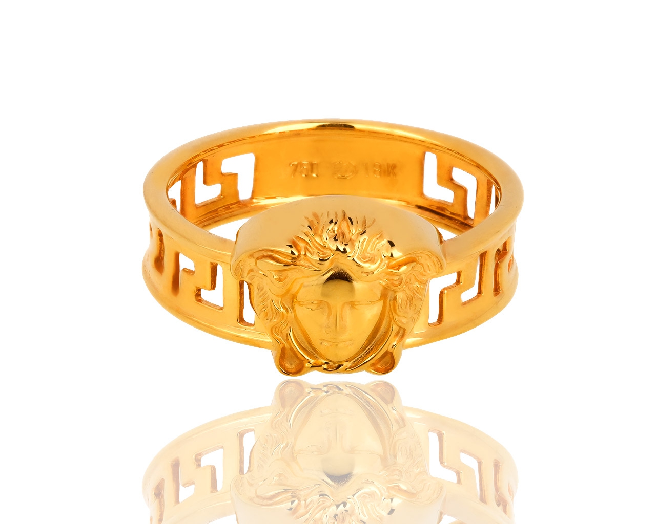 Солидное золотое кольцо Versace Medusa Greca