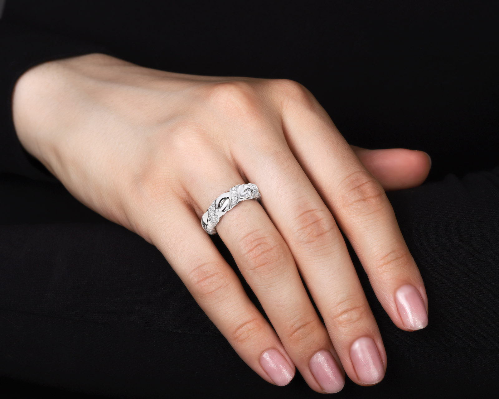 Оригинальное золотое кольцо с бриллиантами 0.30ct Chaumet