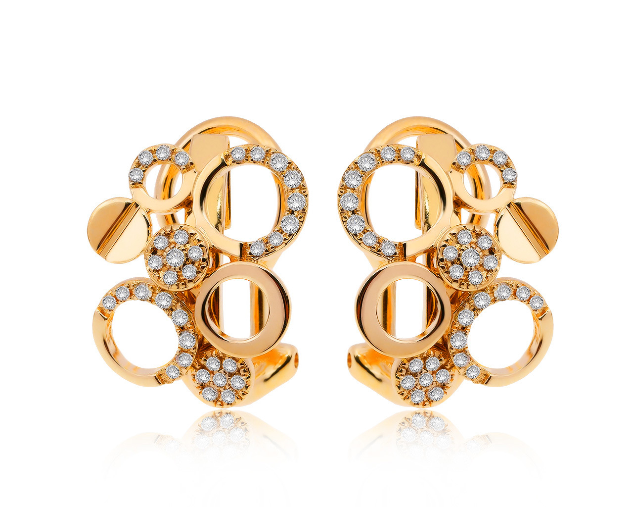 Изысканные золотые серьги с бриллиантами 0.27ct 020920/9