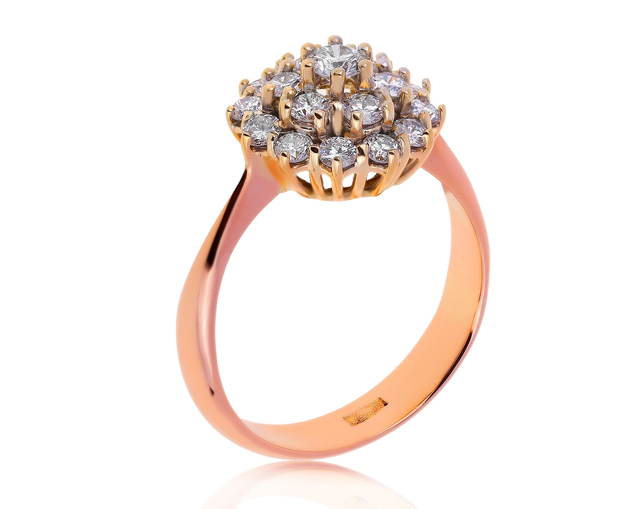 Винтажное золотое кольцо с бриллиантами 0.92ct 200620/3