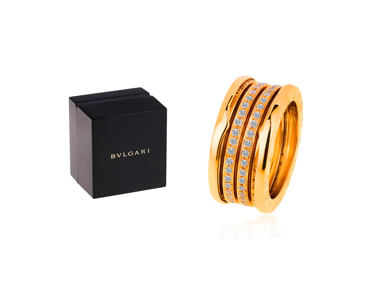 Шикарное золотое кольцо с бриллиантами 1.52ct Bvlgari