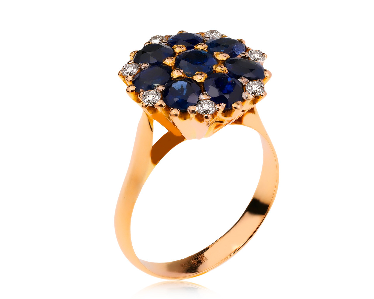 Потрясающее золотое кольцо с сапфирами 2.30ct 140920/7