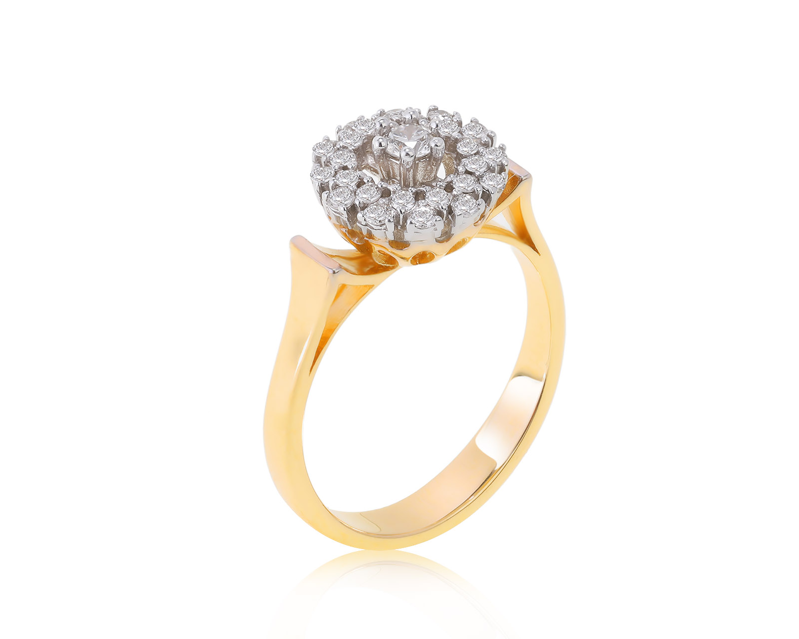 Нарядное золотое кольцо с бриллиантами 0.36ct