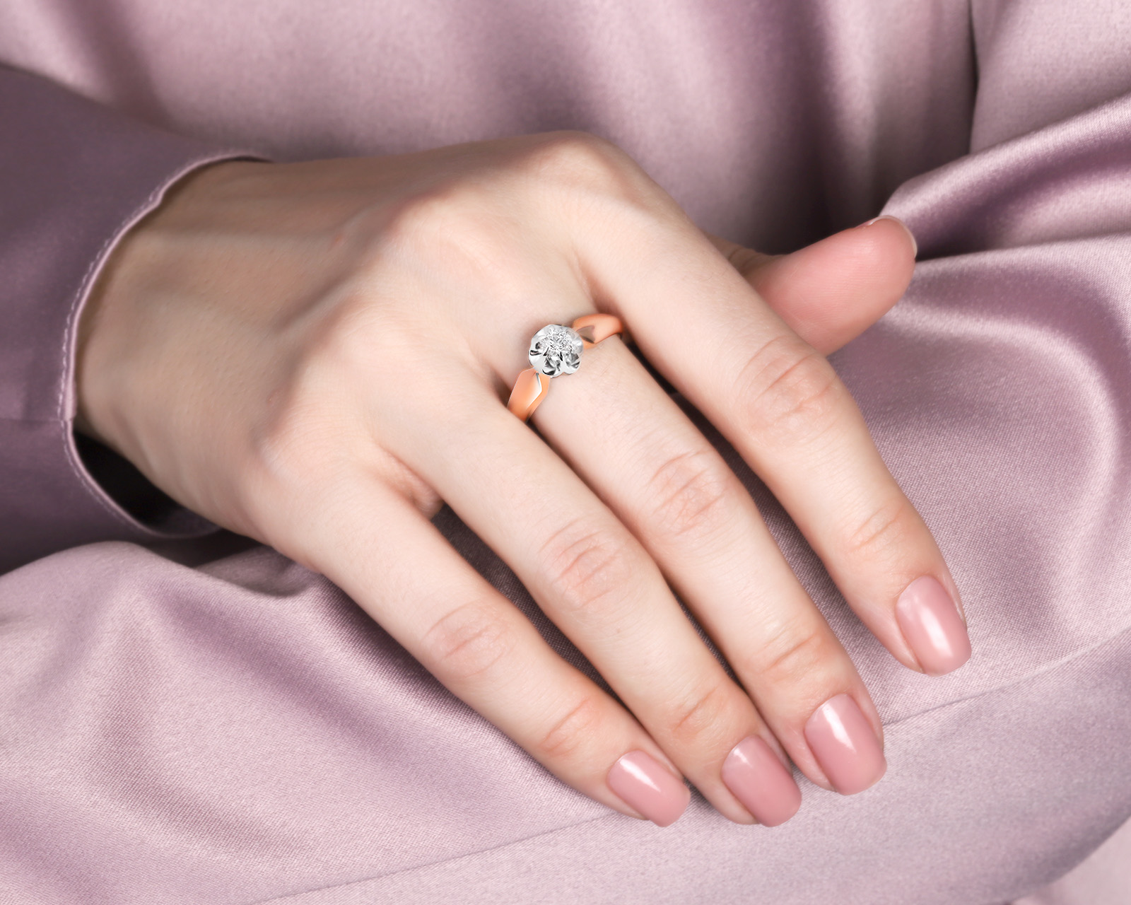 Золотое кольцо с бриллиантом 0.29ct