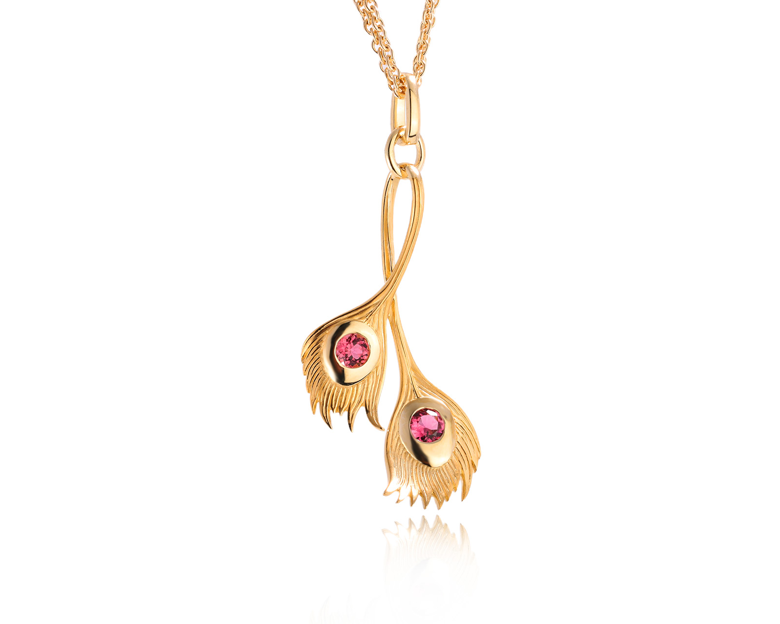 Оригинальное золотое колье с турмалинами 2.40ct Carrera y Carrera Peacock