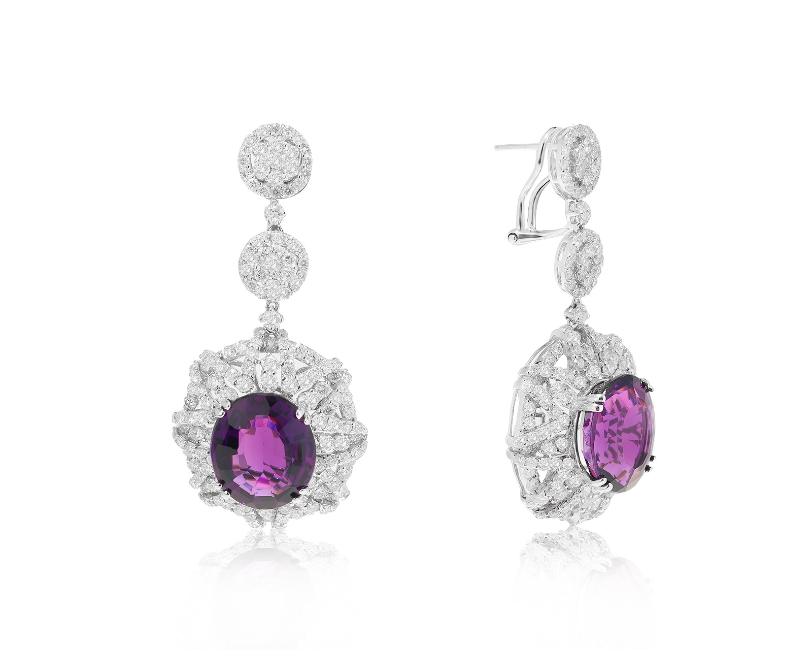 Великолепные золотые серьги с аметистами 14.00ct 191122/3