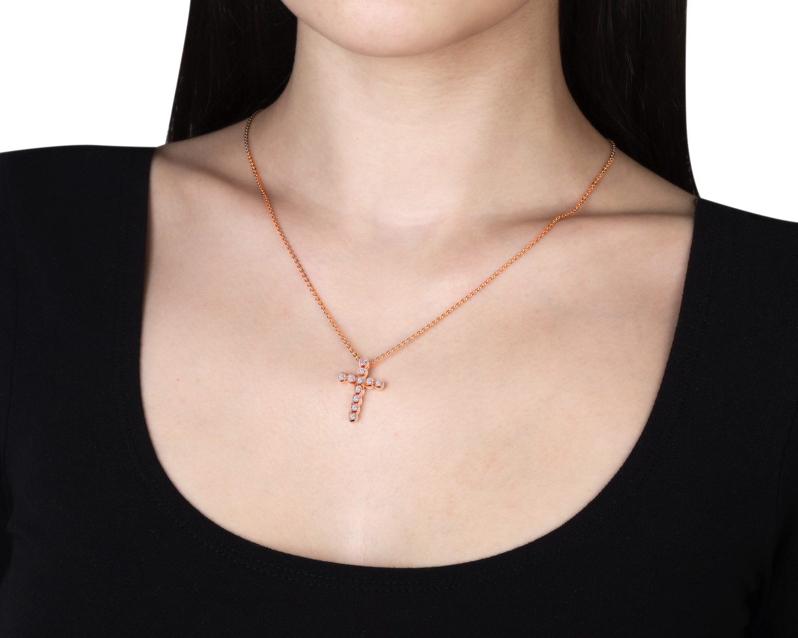 Изысканный золотой кулон с бриллиантами 0.50ct