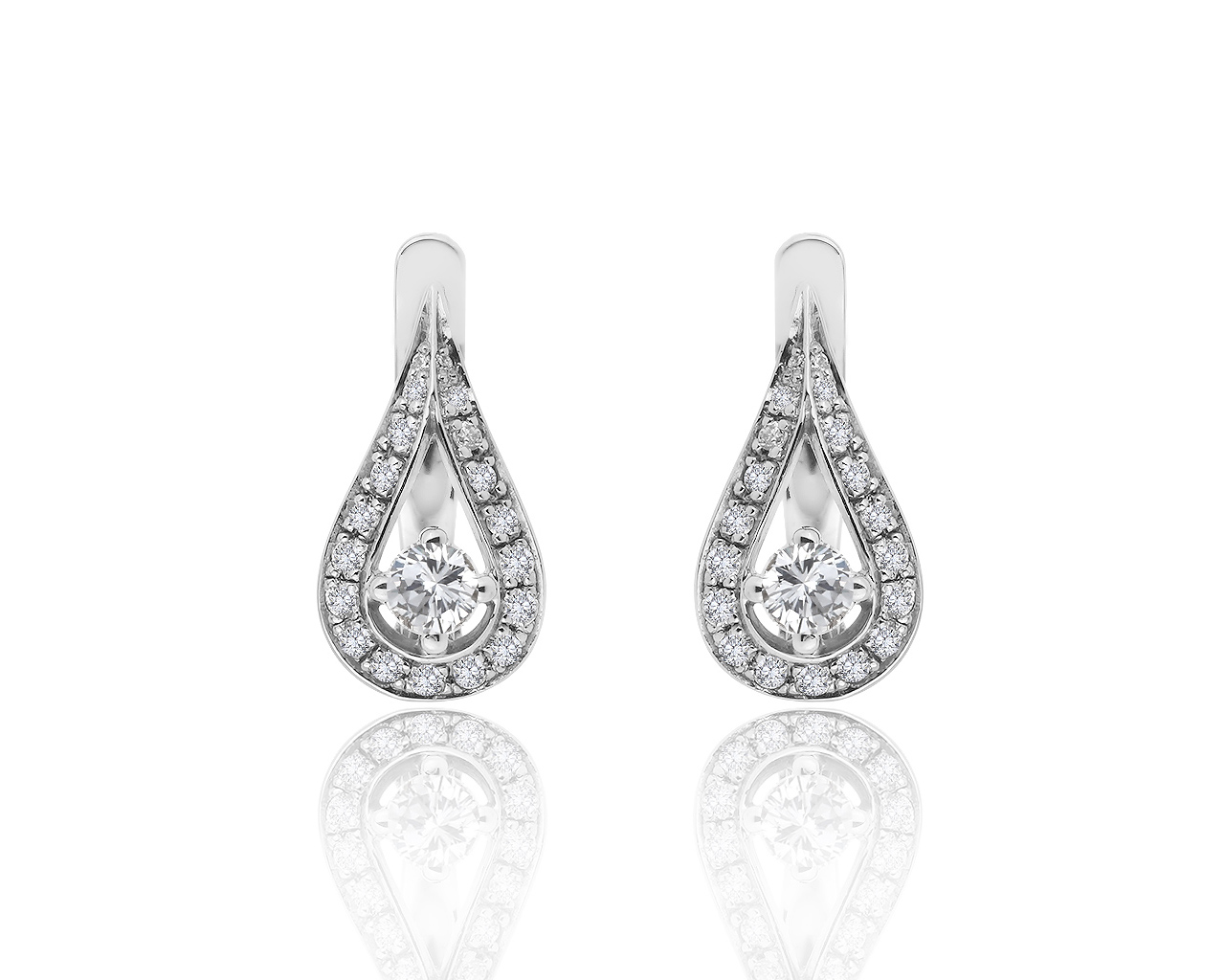 Притягательные золотые серьги с бриллиантами 0.66ct 130819/10