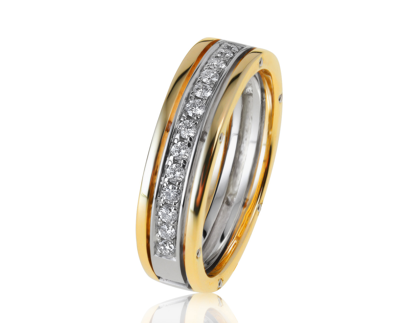 Стильное золотое кольцо с бриллиантами 0.28ct