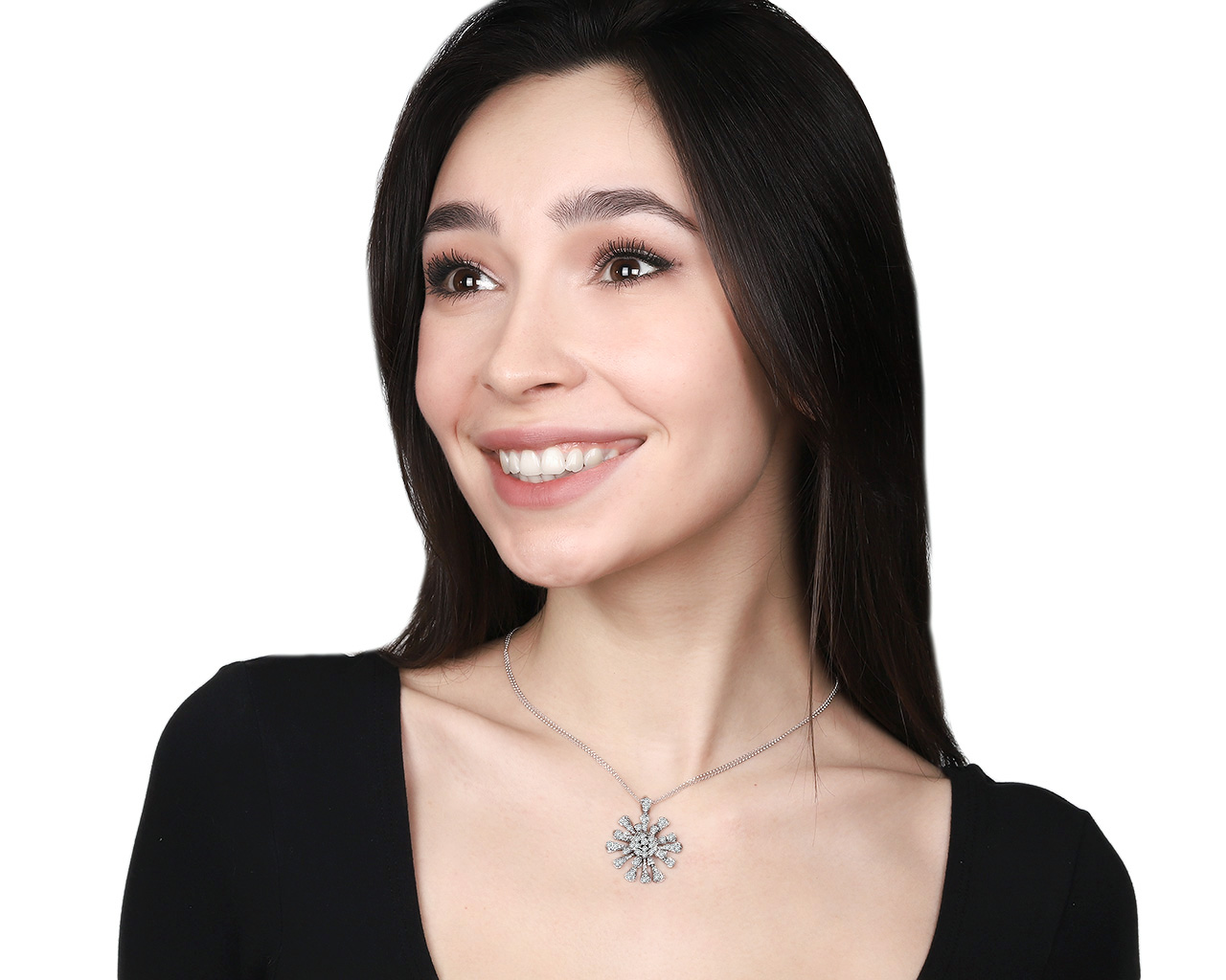 Роскошный золотой кулон с бриллиантами 1.47ct