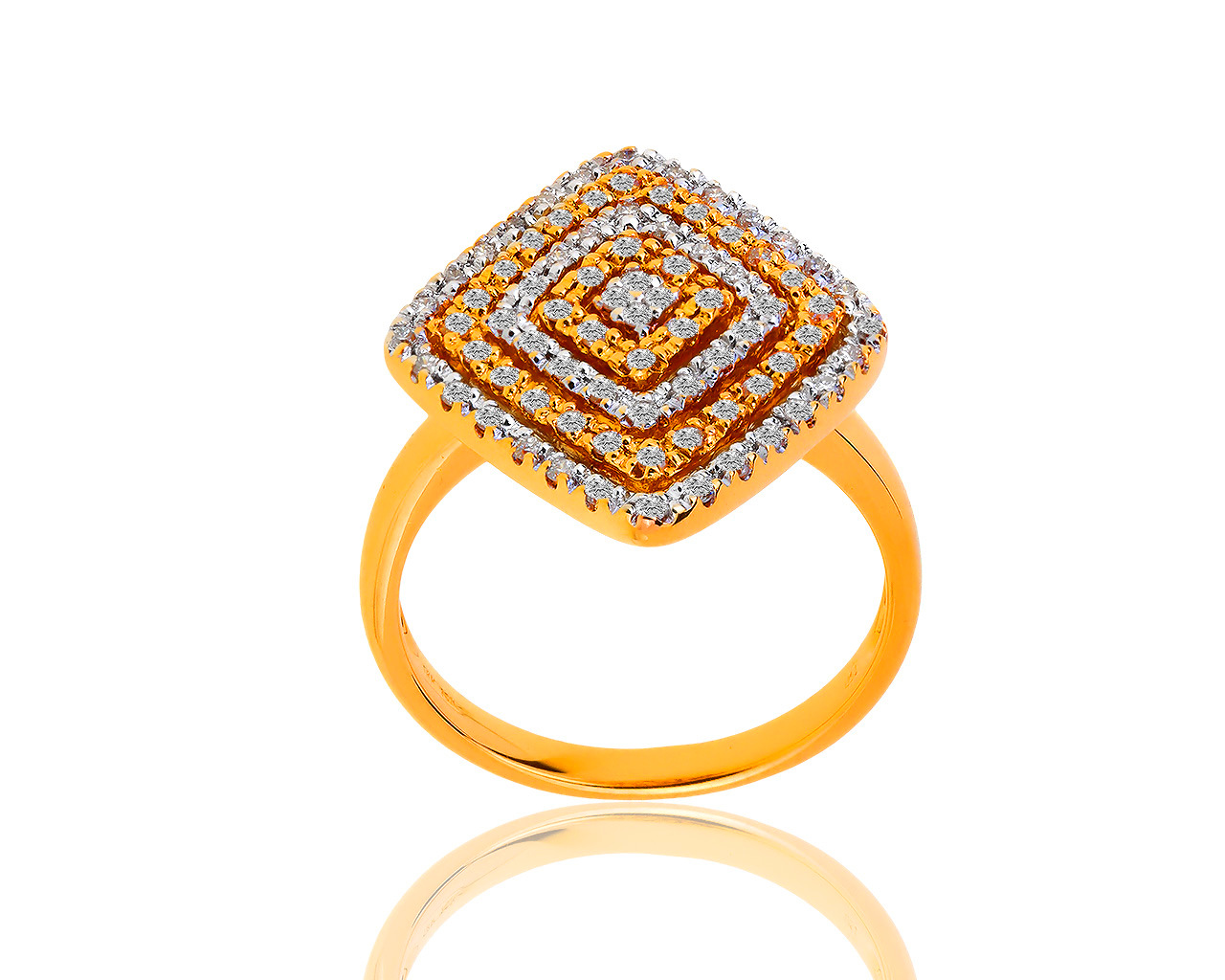 Стильное золотое кольцо с бриллиантами 0.45ct