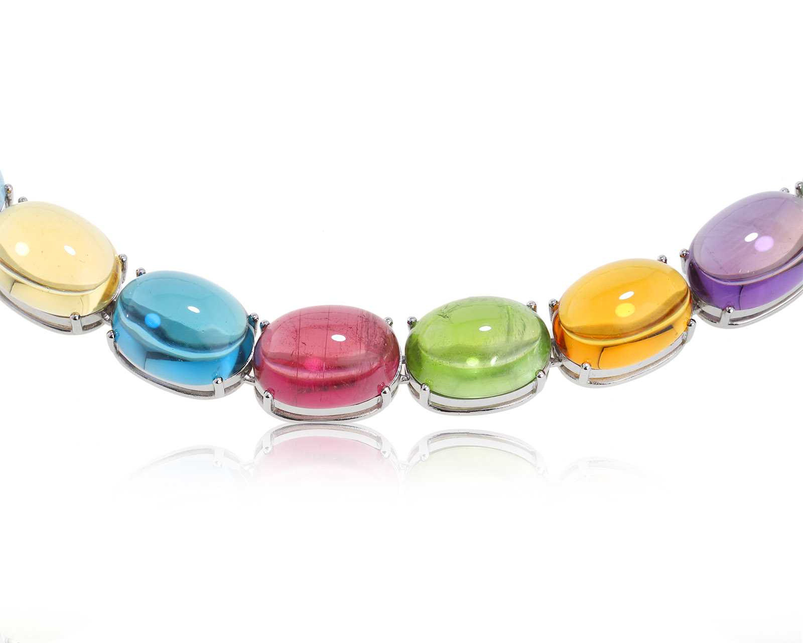 Оригинальное золотое колье Gianni Lazzaro Multi Color Stone