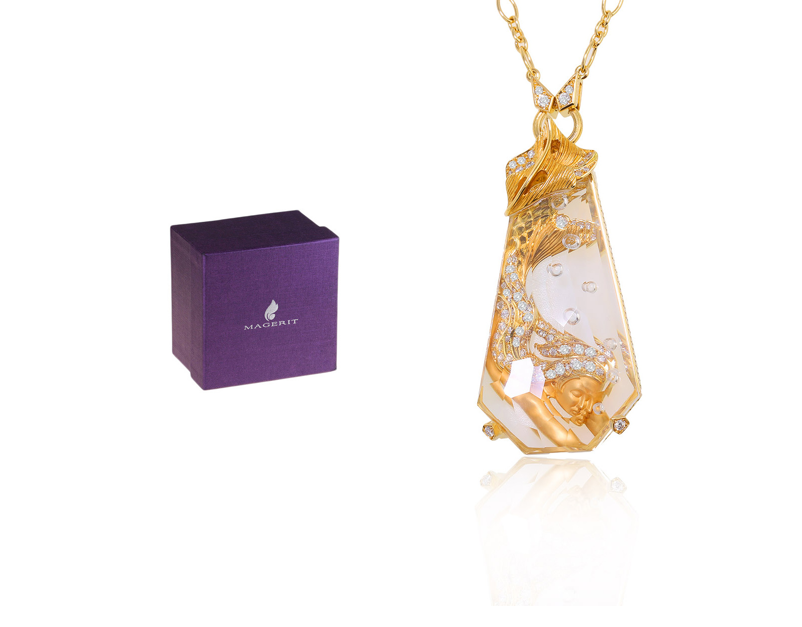 Оригинальное золотое колье Magerit Sirena Burbuja