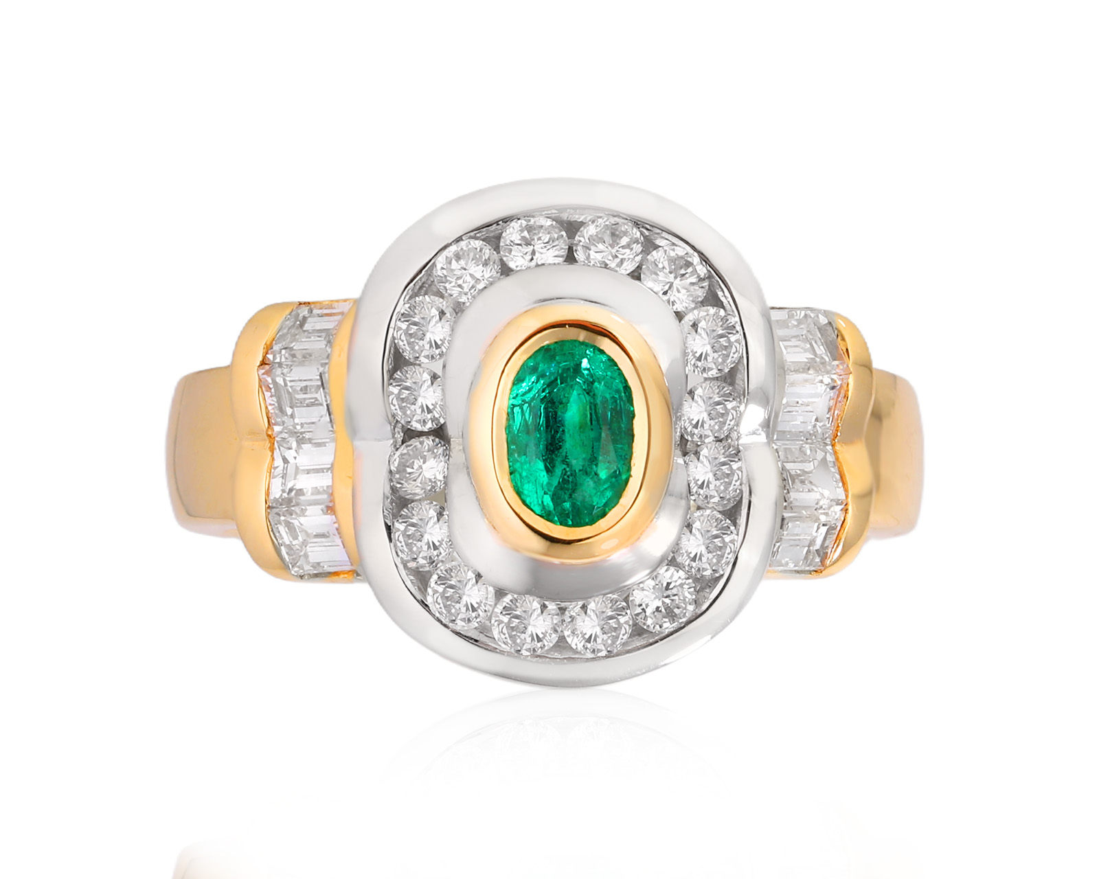 Золотое кольцо с изумрудом 0.30ct и бриллиантами 0.72ct 300525/17