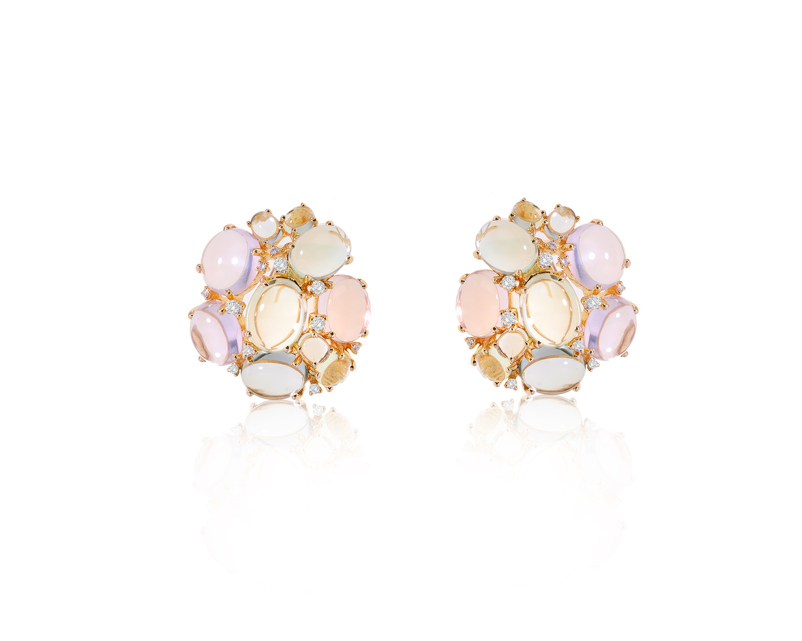 Золотые серьги с празиолитами 15.70ct