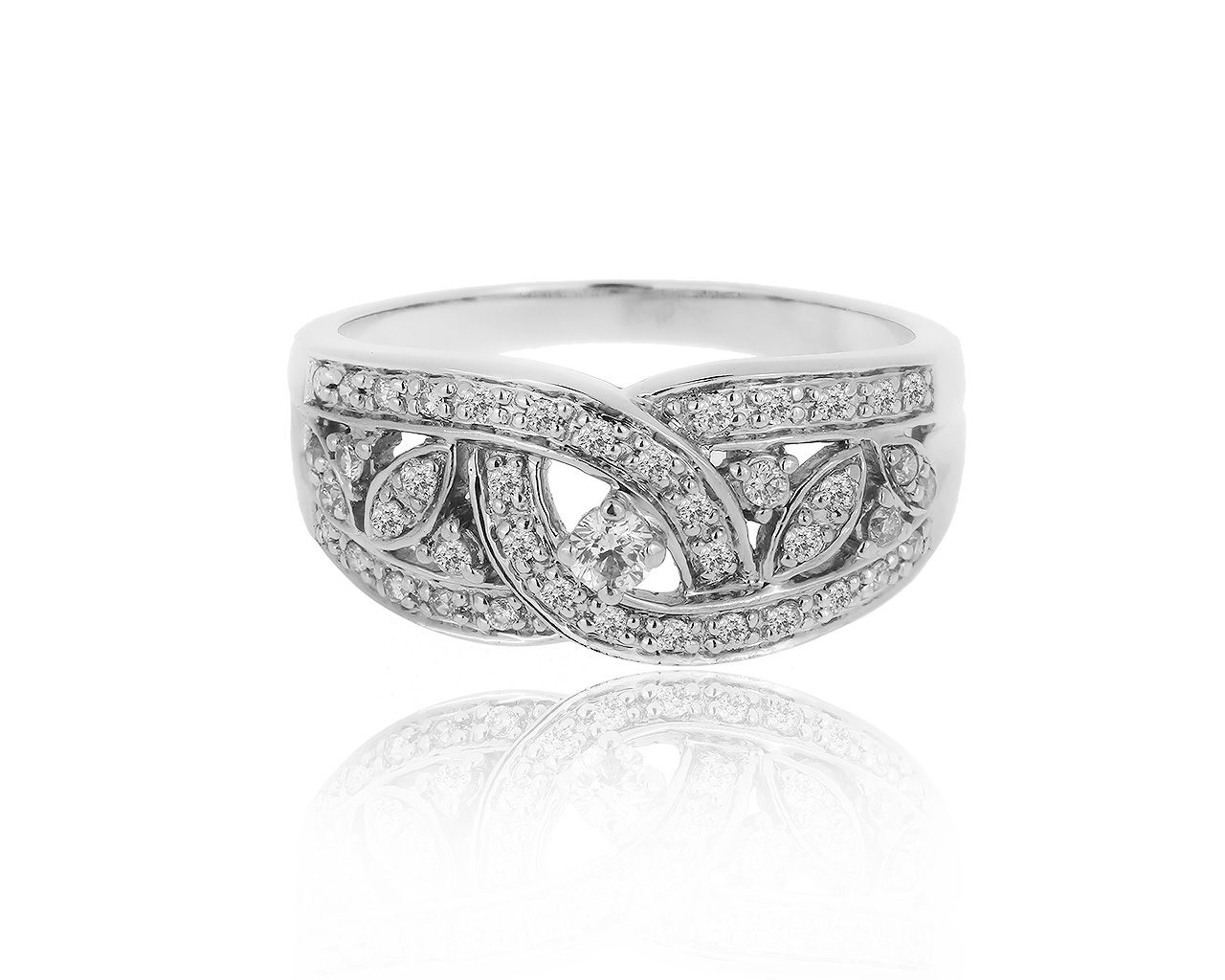 Притягательное золотое кольцо с бриллиантами 0.35ct 090419/25