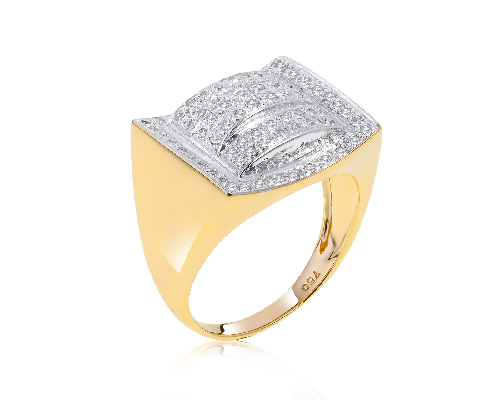 Солидное золотое кольцо с бриллиантами 0.42ct 220322/8